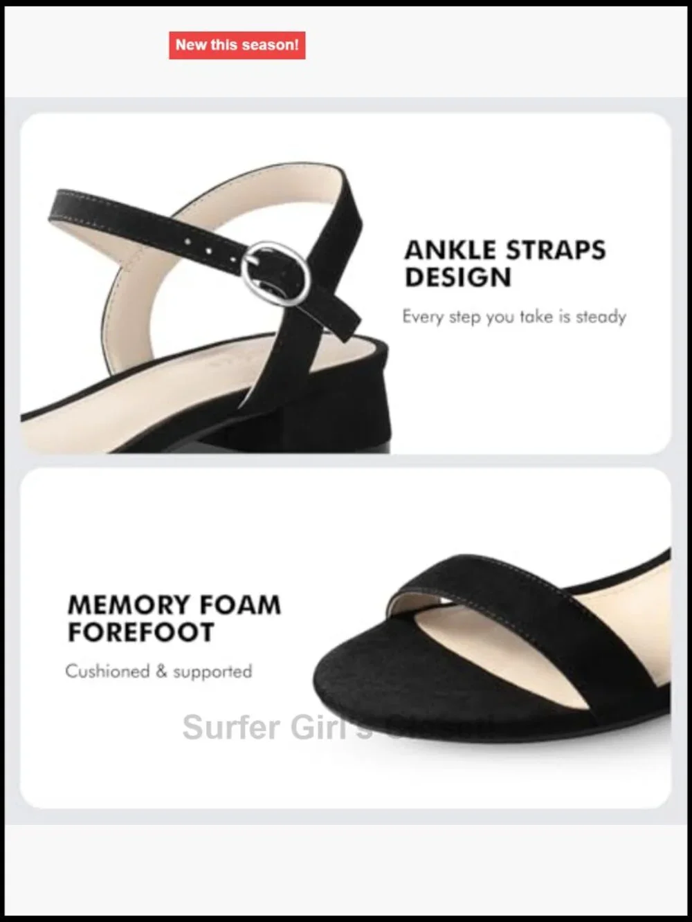 Women's Open Toe Block Low Heel Sandals with Adjustable Ankle Strap
